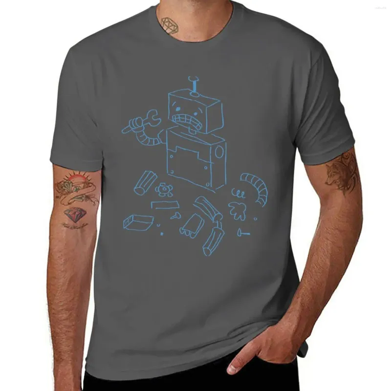 メンズタンクトップ404-壊れたロボットTシャツショートマン服グラフィックTシャツメンズ