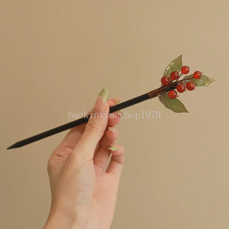 New Chinese Style Wooden Hair Sticks Hairpin Hanfu Hair Pin Stick Handmade Ponytail Holder Hair Clip Accessories