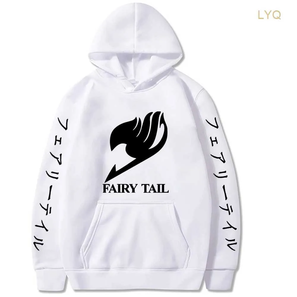 Sweats à capuche pour hommes Sweatshirts Japon Hot Anime Fairy Tail Hommes Femmes Sweat-shirt à manches longues Manga Noir Couple surdimensionné Casual Vêtements à capuche 4M3D