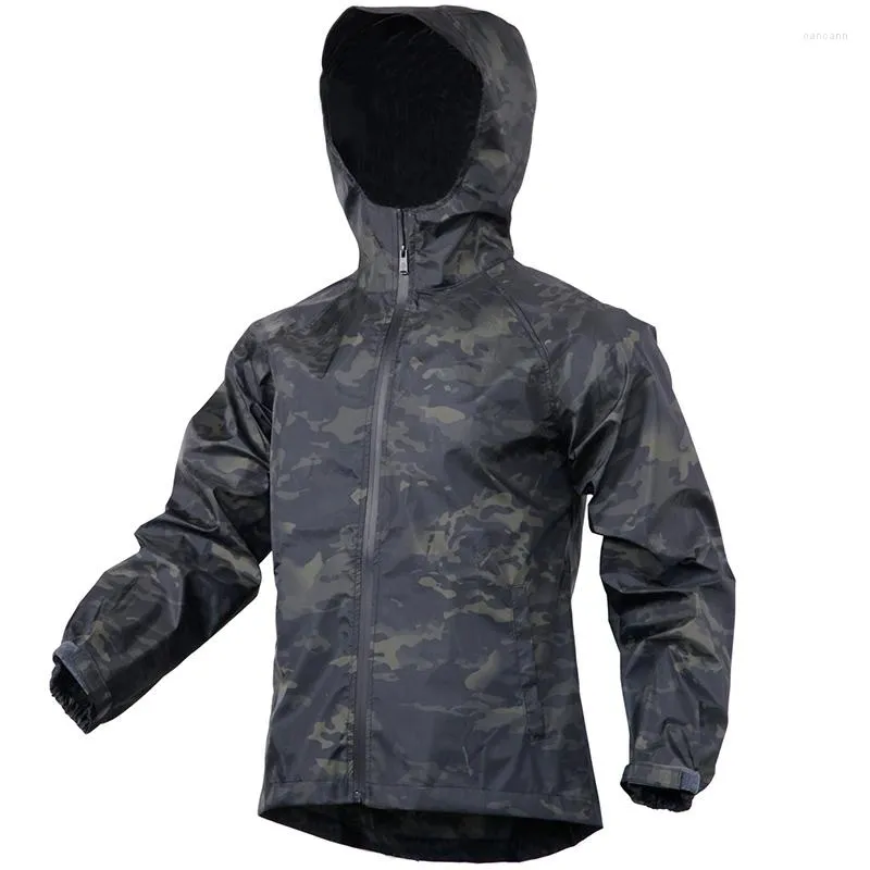 Jackets de caça capa de chuva tática Men camuflagem Exército Militar Windbreaker Multicam Super Light Outdoor de alta qualidade de alta qualidade Capa de chuva