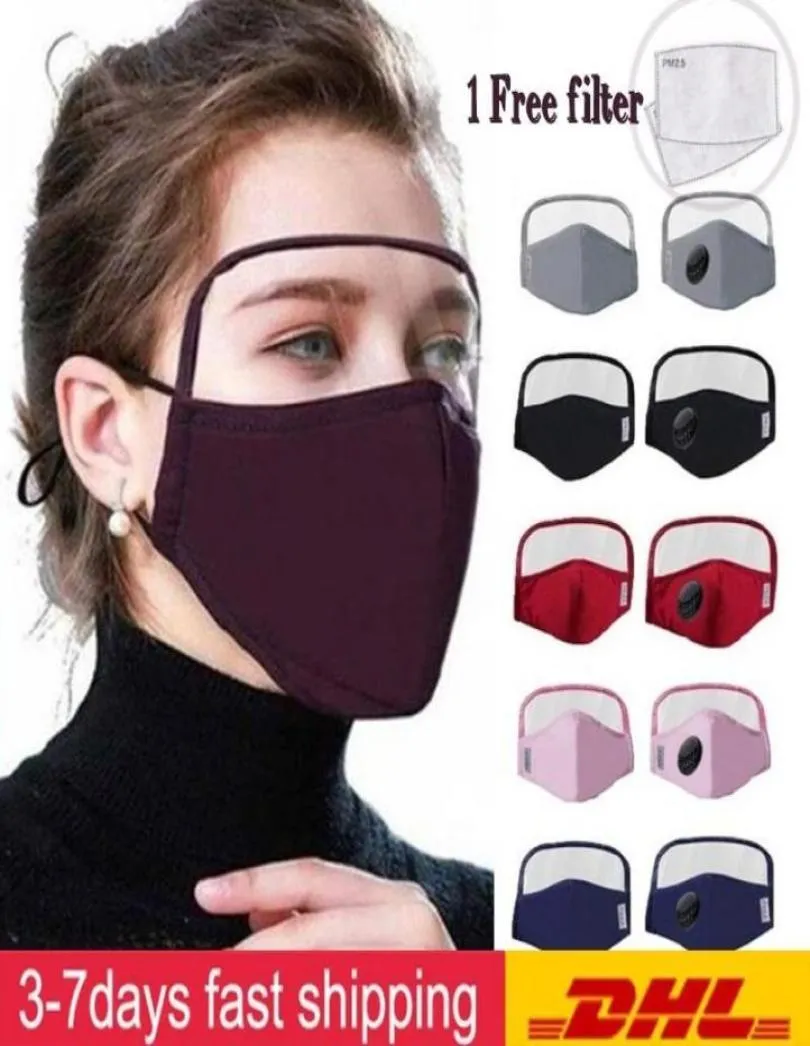 DHL Ship 2 in 1 Cotton Mask With Eye Shield Eyes Protection Face Mask Full Cover Unisex Anti Dust Windproof Men Women Cycling Mask5528151