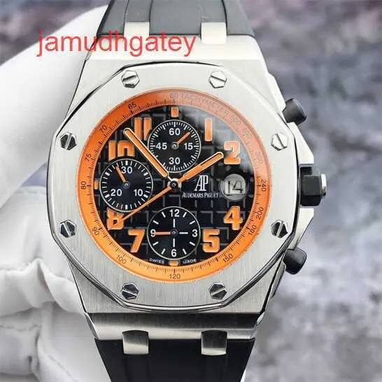 AP Swiss Luxury Watch Royal Oak Offshore Series 26170 Men's Watch Volcano Face Time Kalender 42mm Automatisk mekanisk klocka