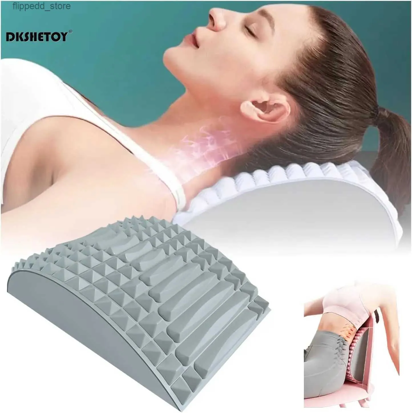 Massera nackkudde nackkudde massager för smärtlindring cervikal ryggrad dragkraft ryggen rygg bårstöd ryggradskort hållning korrigering q231123