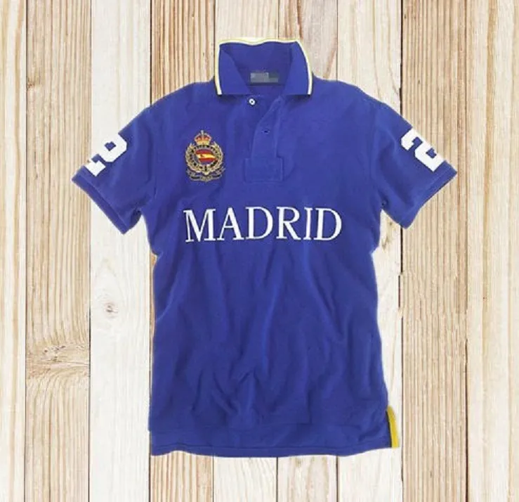 Madrid City Style: Premium Cotton Mens Short Sleeve Polo Shirt