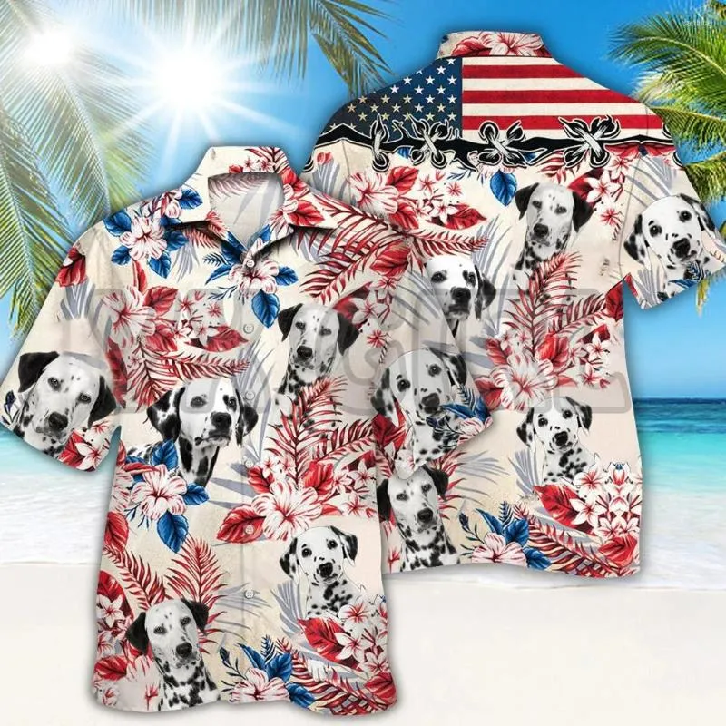 Men's Casual Shirts Dalmatian Hawaiian Shirt 3D All Over Printed Men's For Women's Harajuku Unisex