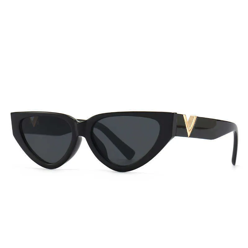 Lunettes de soleil Vintage Cat Eyt lunettes de soleil femmes 2022 mode luxe V marque concepteur lunettes de soleil femme lunettes UV400 gafas de sol mujer J230422