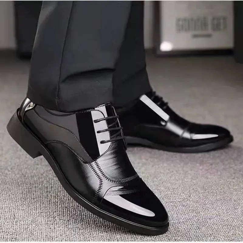 Zapatos de vestir Zapatos de cuero Oxford de negocios de lujo para hombre, zapatos de vestir formales de goma transpirables, zapatos planos de boda para oficina para hombre, calzado mocasín para hombre 231122