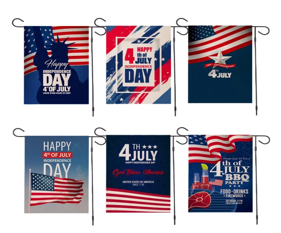 Banner Flags American Garden Flag Independence Flag 30 45cm Linen 4 يوليو 4.