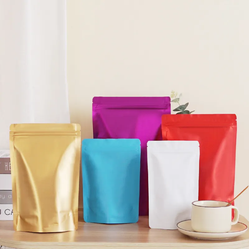 Matte Aluminum Foil Self Sealed Packaging Bag Coffee Bean Biscuit Baking Self Adhesive Frosted Food Bag LX6248