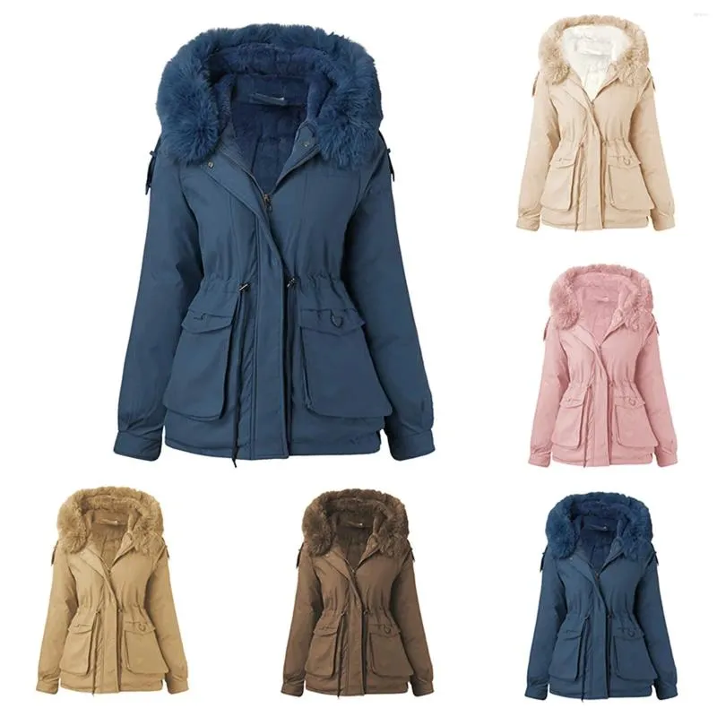 여자 트렌치 코트 겨울 재킷 따뜻한 패딩 파카 스 플러시 두꺼운 양털 코트 모피 칼라 후드 방풍 파카 오버 코트 chaquetas