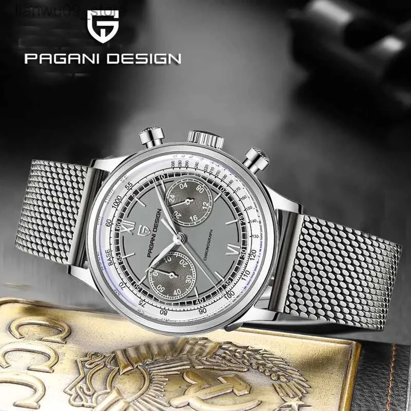 Armbandsur 2023 New Pagani Design Top Brand Men's Sports Quartz Watches Sapphire rostfritt stål Vattentät kronograf Reloj Hombre 1739Q231123
