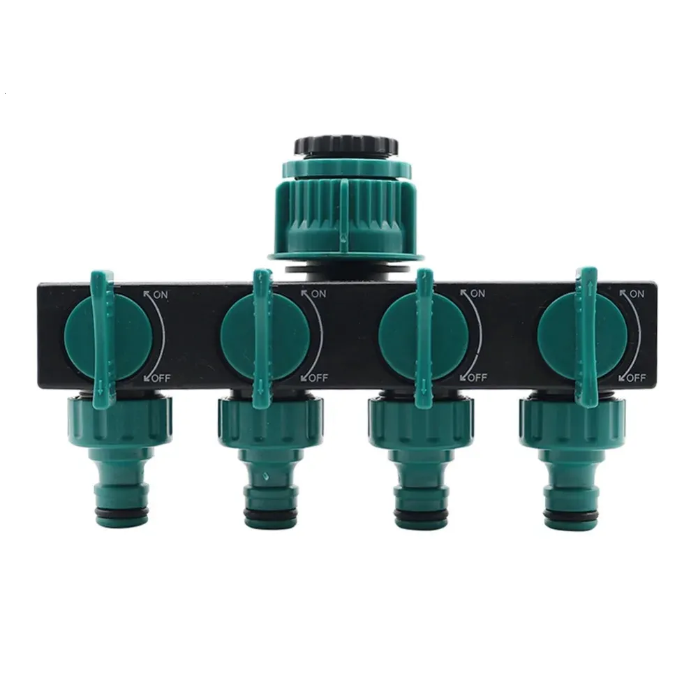 Vattenutrustning 1 st 4-vägs slangdelar 1 "till 3/4" till 1/2 "European Standard Female Thread Automatic Garden Watering Water Pipe Connectors 231122