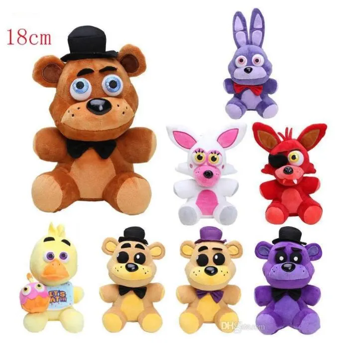 Yeni oyuncak ayının gece yarısı harem ayı peluş oyuncak freddy 18 cm altın freddy fazbear mangle foxy ayı bonnie chica