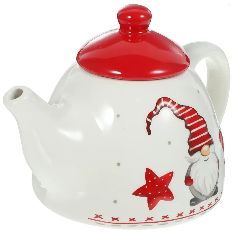 Dinnerware Sets Christmas Teapots Ceramic Coffee Kettle Santa Gnome Design Farmhouse Milk Pot Xmas Porcelain Loose Leaf Nordic