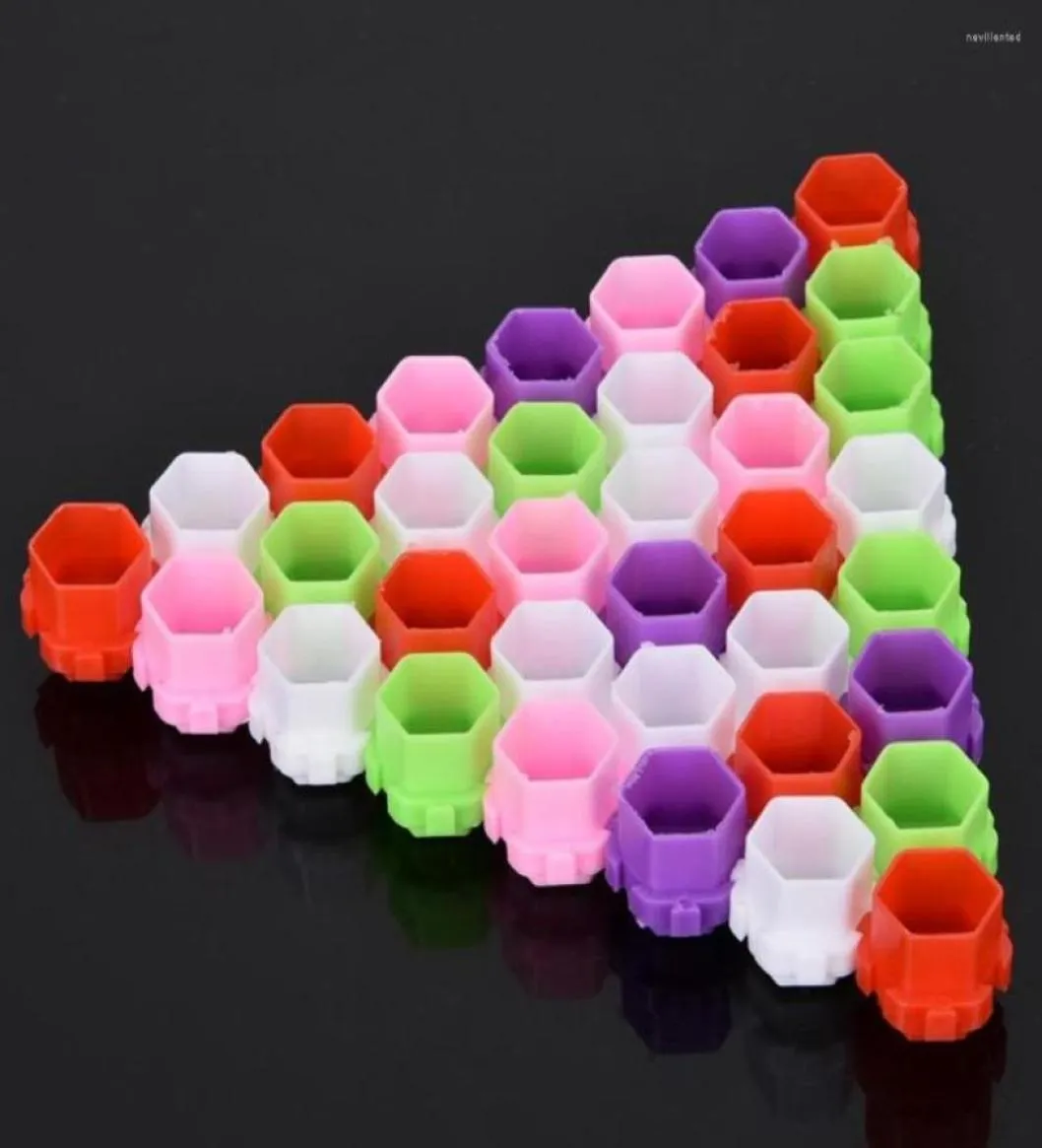 Tattoo Inks 200Pcs Colorful Ink Cups Honeycomb Shape Pigment Holder Container Mini Permanent Makeup Supplies7669415