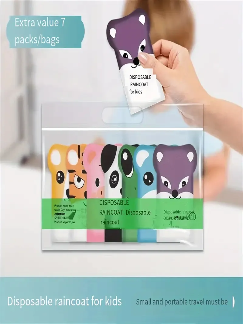 Impermeabile monouso impermeabile con stampa animalier per ragazze/ragazzi, regalo per studenti