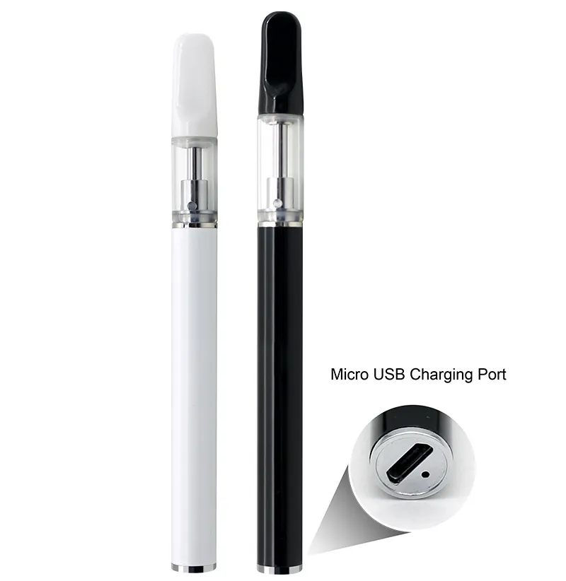 Stylo jetable en céramique, cigarettes électroniques rechargeables, 1.0ml, 0.8ml, 280mah, vaporisateur vide, bobine en céramique