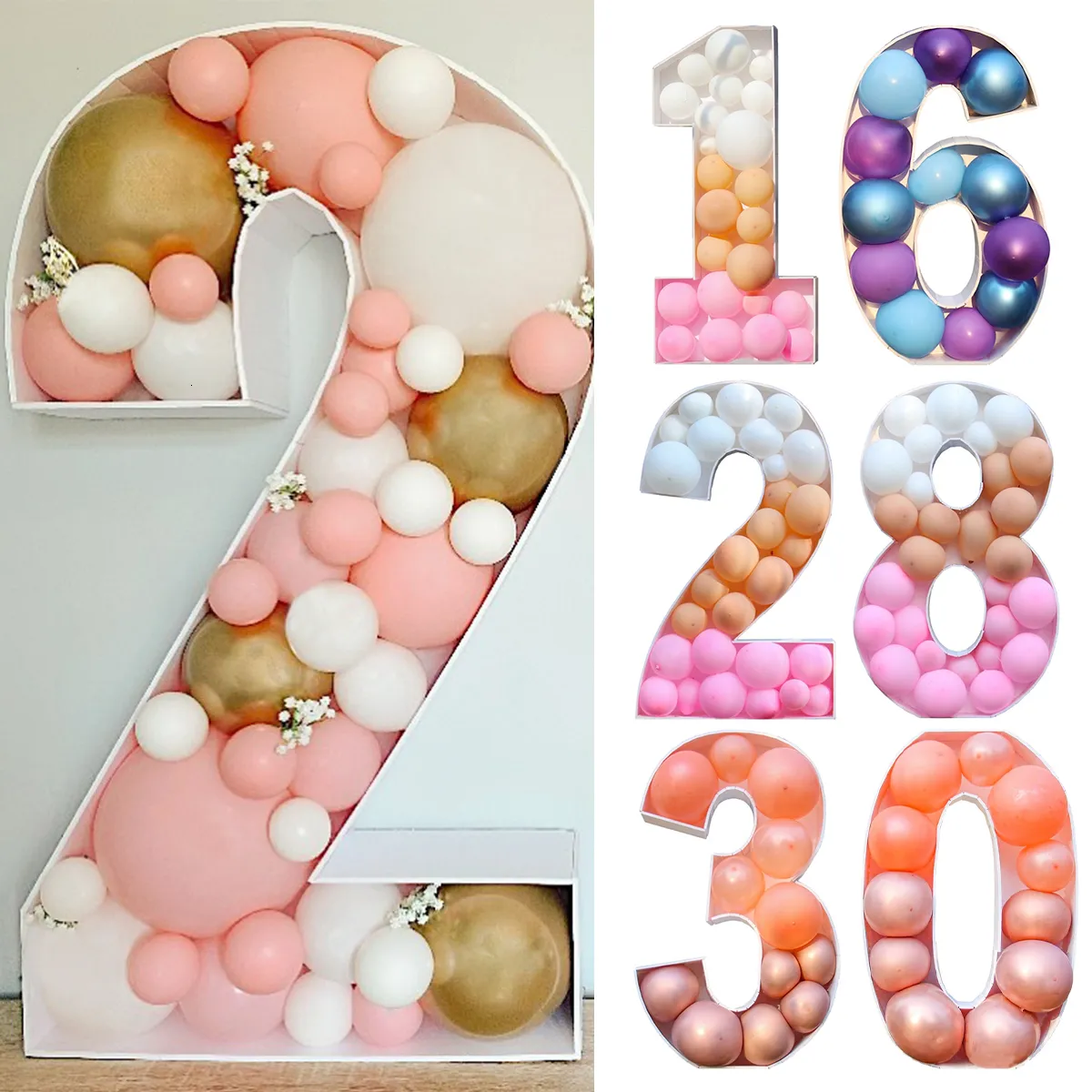 Globos gigantes de 42 pulgadas con el número 30, globos gigantes de papel  de aluminio para fiestas de cumpleaños de 30 y eventos de 30 aniversario