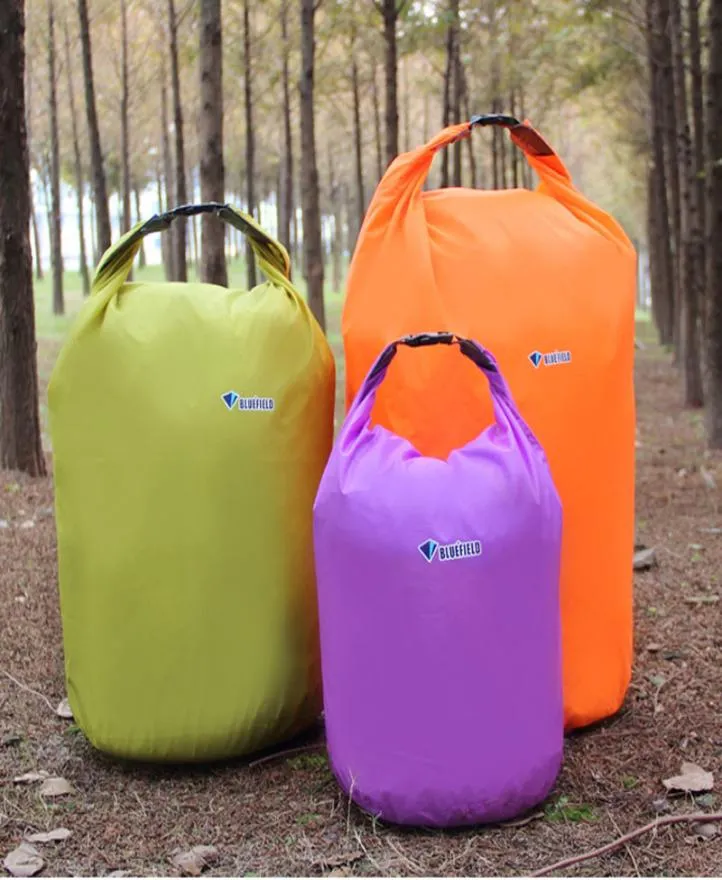 Bluefield 5 Color 10L 20L Outdoor Plaging Водонепроницаемое пакет для лагеря для хранения сухой пакет с регулируемым ремнем крючком1039109