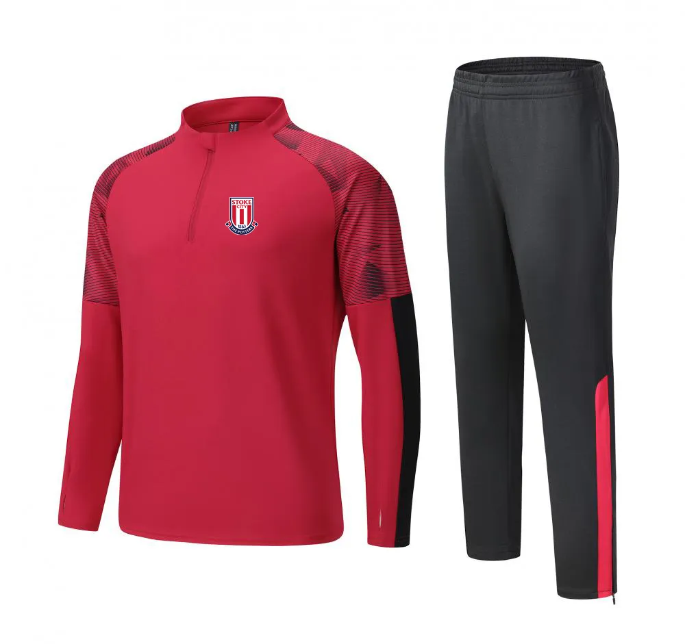 Stoke City FC Tuta da allenamento per il tempo libero da uomo adulto per bambini, tuta sportiva per il tempo libero, sport all'aria aperta, felpa da strada per abbigliamento sportivo a corsa lenta