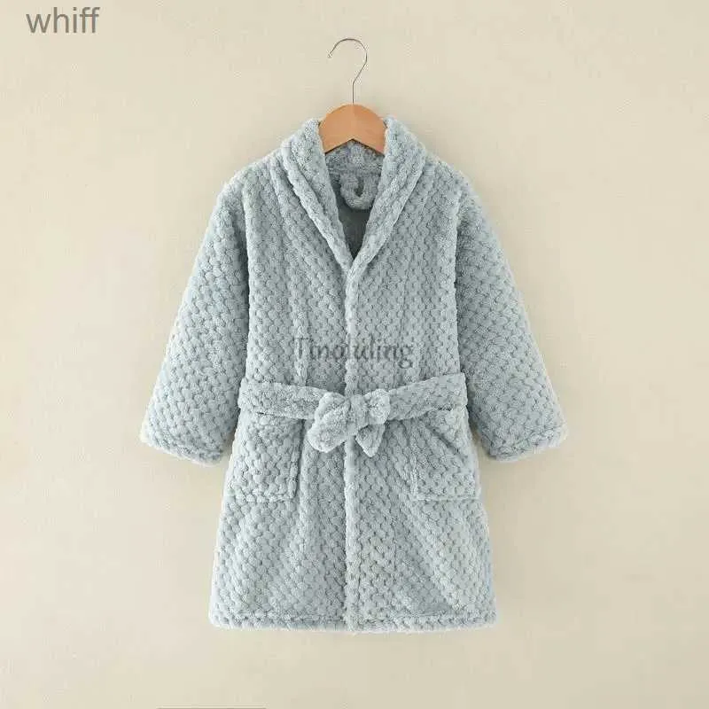 Towels Robes Winter Autumn Girls Clothes Flannel Kimono Kids Sleepwear Clothing for Girls Boys Bathrobes Children Pajamas Robes Bath TowelsL231123