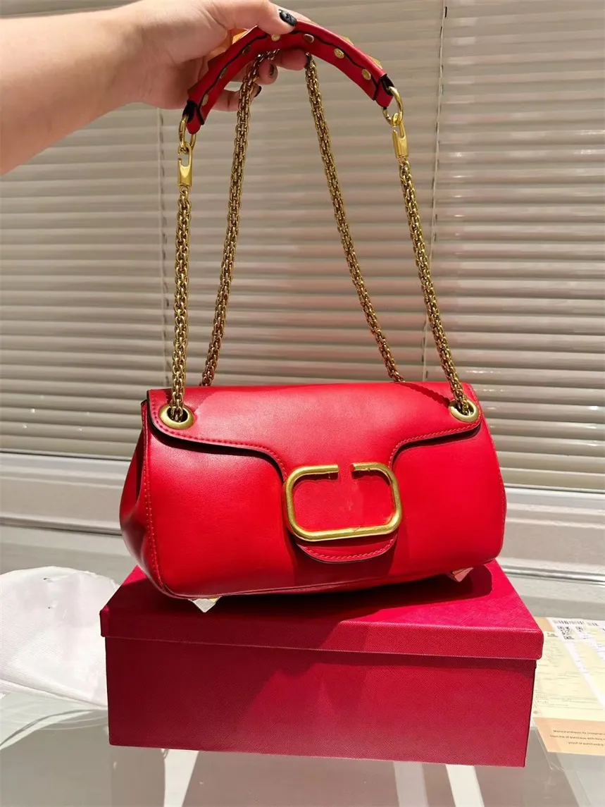 Red Leather Bucket Bag Soft Hobo Shoulder Handbag for Women