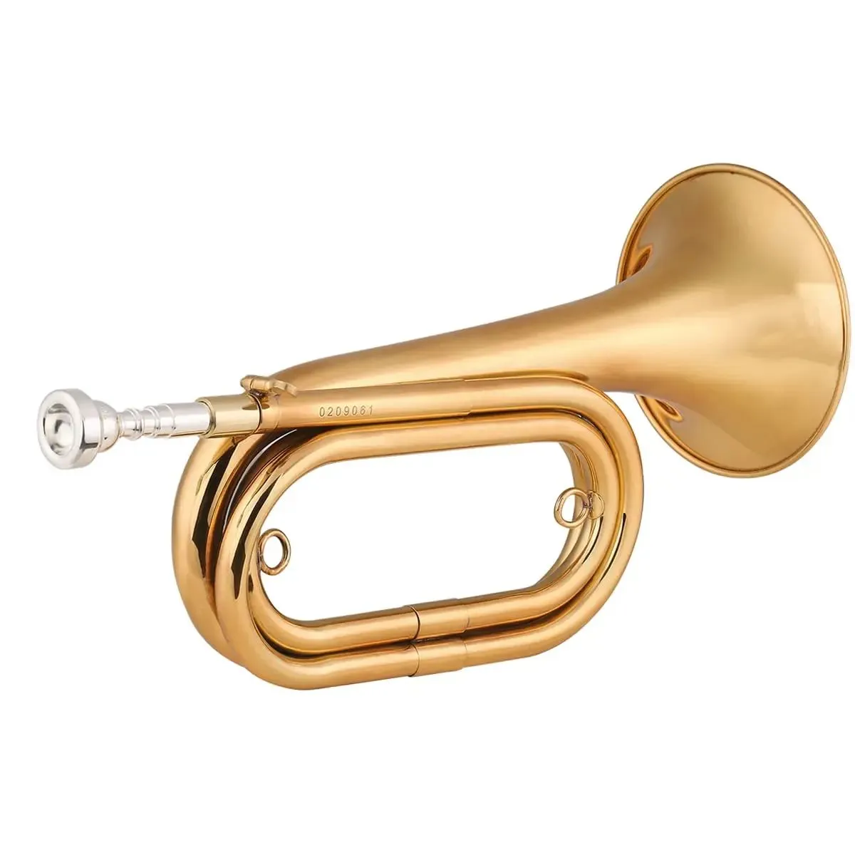 Corneta de bronze chamada trompete banhado a ouro buzina de cavalaria com boquilha bolsa de transporte instrumento musical para iniciantes banda escolar