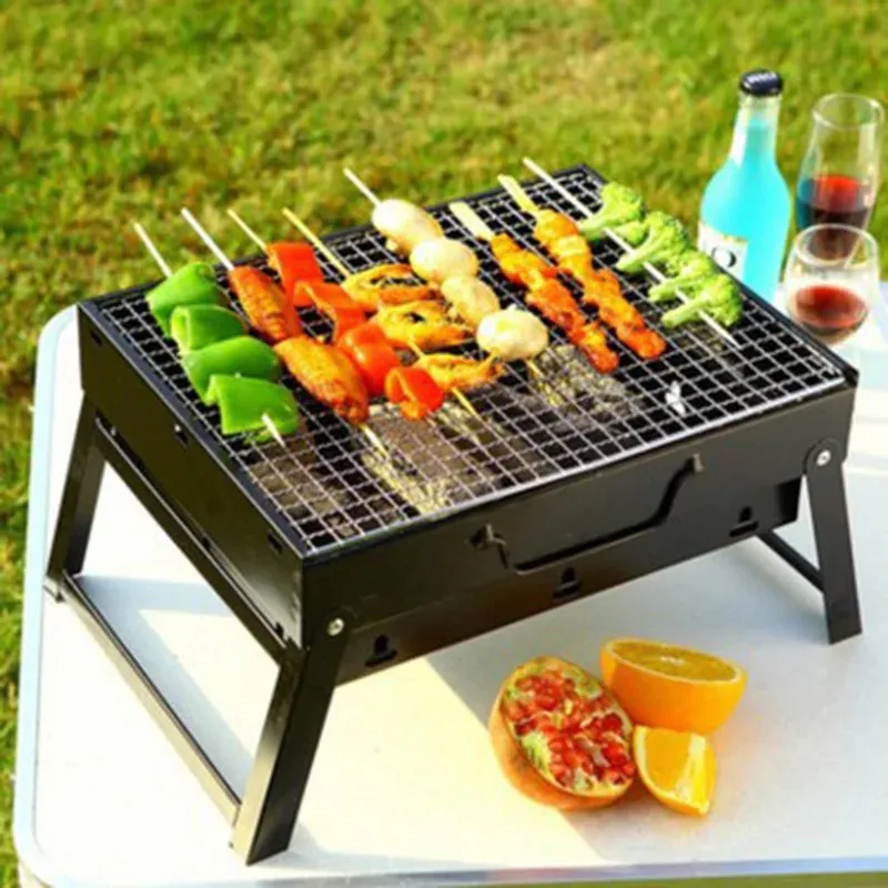 Folding Outdoor Barbecue Grill Camping Charcoal Stove Portable Foldable