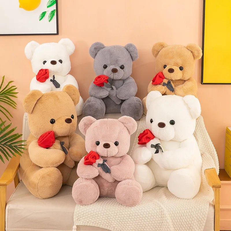 Partihandel 25 35 cm Party Hug Rose Teddy Bear Doll Plush Toy Doll Children Birthday Present