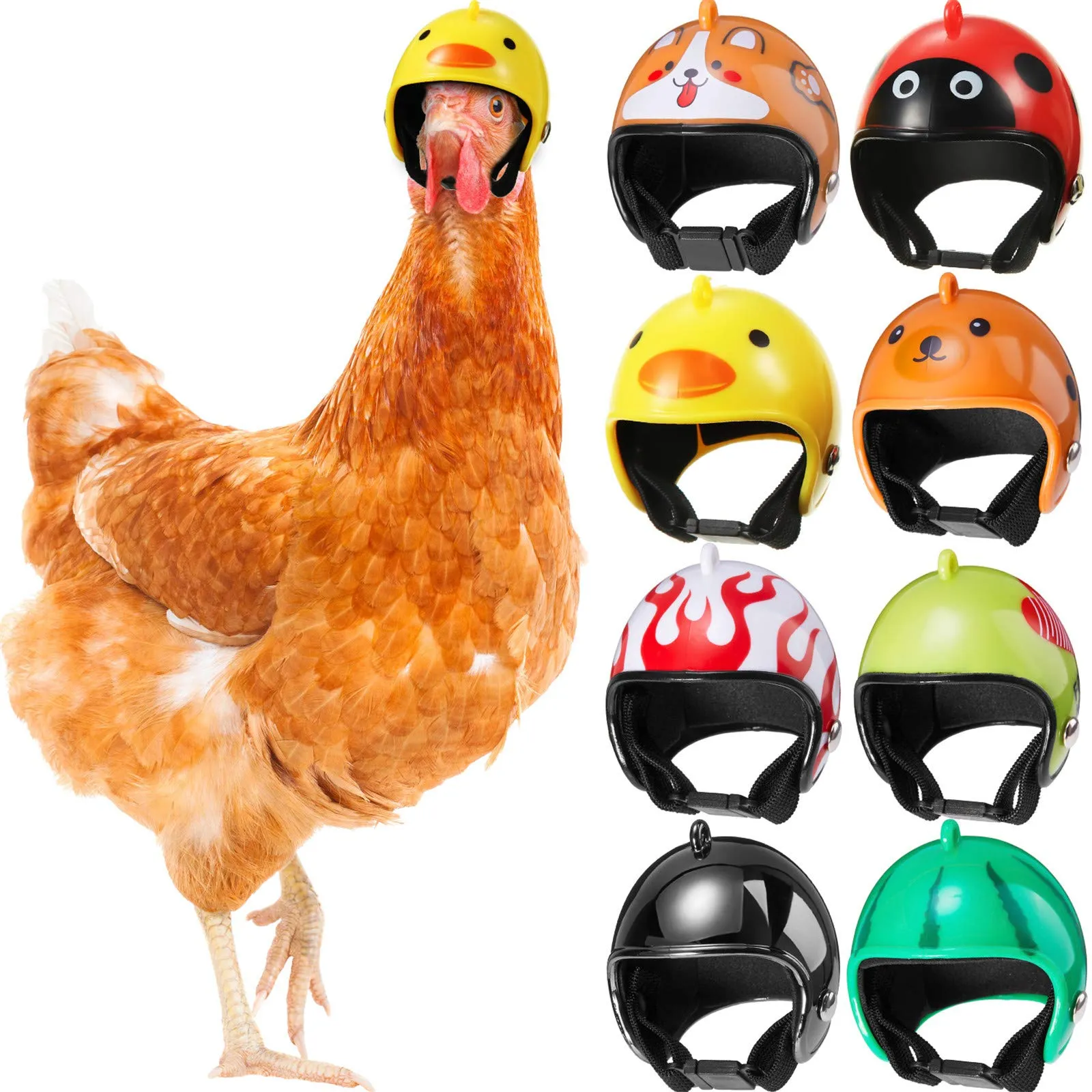 Casque de sécurité pour poules, protection contre les picotements, couvre-tête de perroquet amusant, chapeau d'oiseau, couvre-chef pour petits animaux, accessoires pour poulets, coqs, perruches