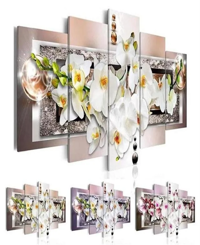 Toile d'orchidée abstraite, Design artistique imprimé, fleur moderne, peinture murale florale, décoration de la maison, cadeau pour l'amour, choisissez la couleur et la taille1776336542