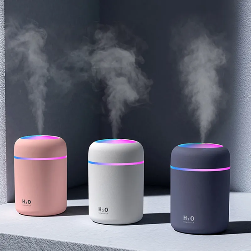 Mini Portable 300ml/10oz Electric Air Humidifier Home Aroma Diffuser Steam USB Cool Mist Sprayer Atomizer Colorful Night Light Office Car HW0136