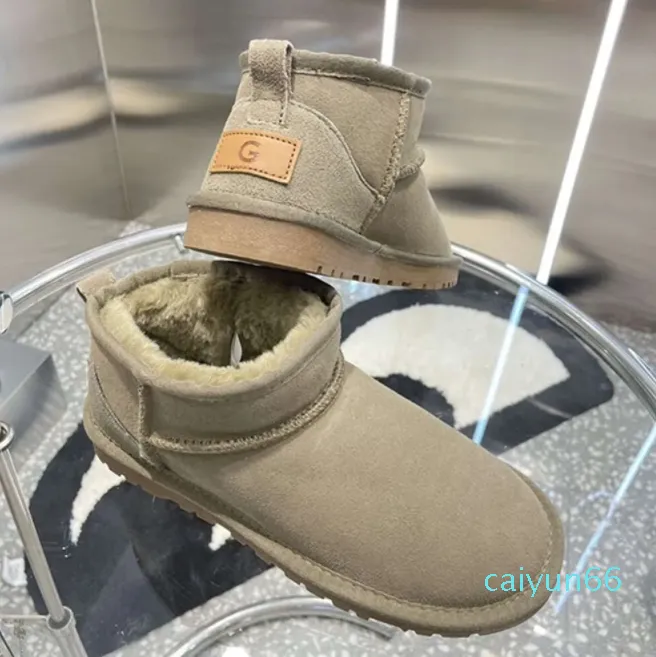 Stivaletto classico da donna mini con plateau resistente al vento in pelliccia opaca misto lana scamosciata in neve comfort stivaletti alla caviglia firmati invernali