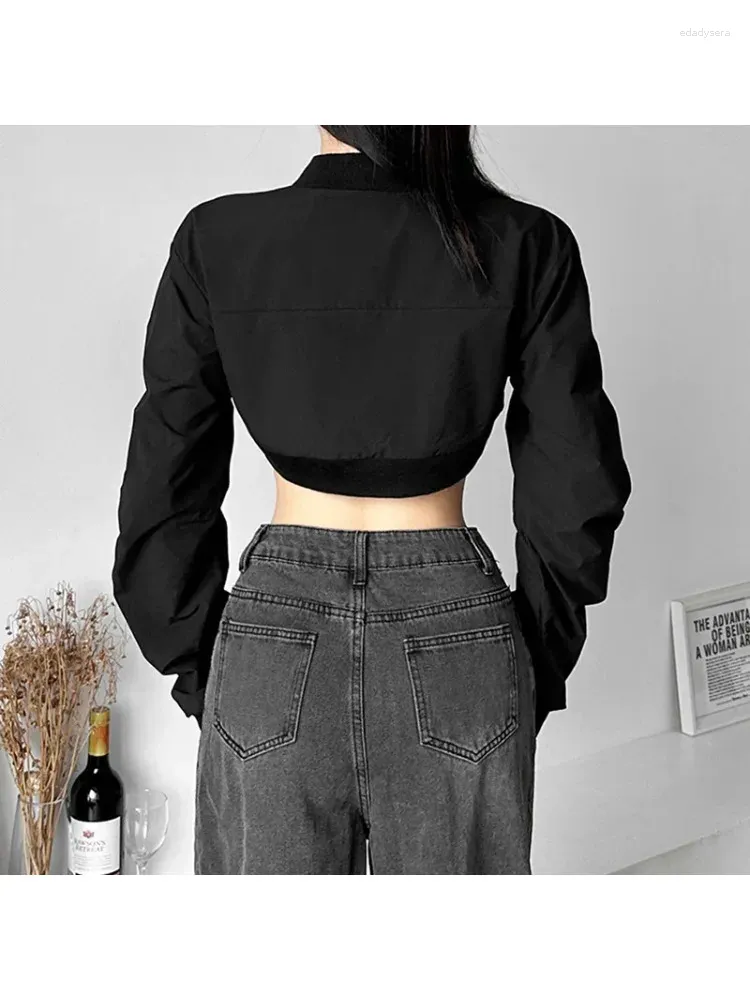 Cyberpunk Crop Jacket: Retro Techwear Y2K Style - Gothic