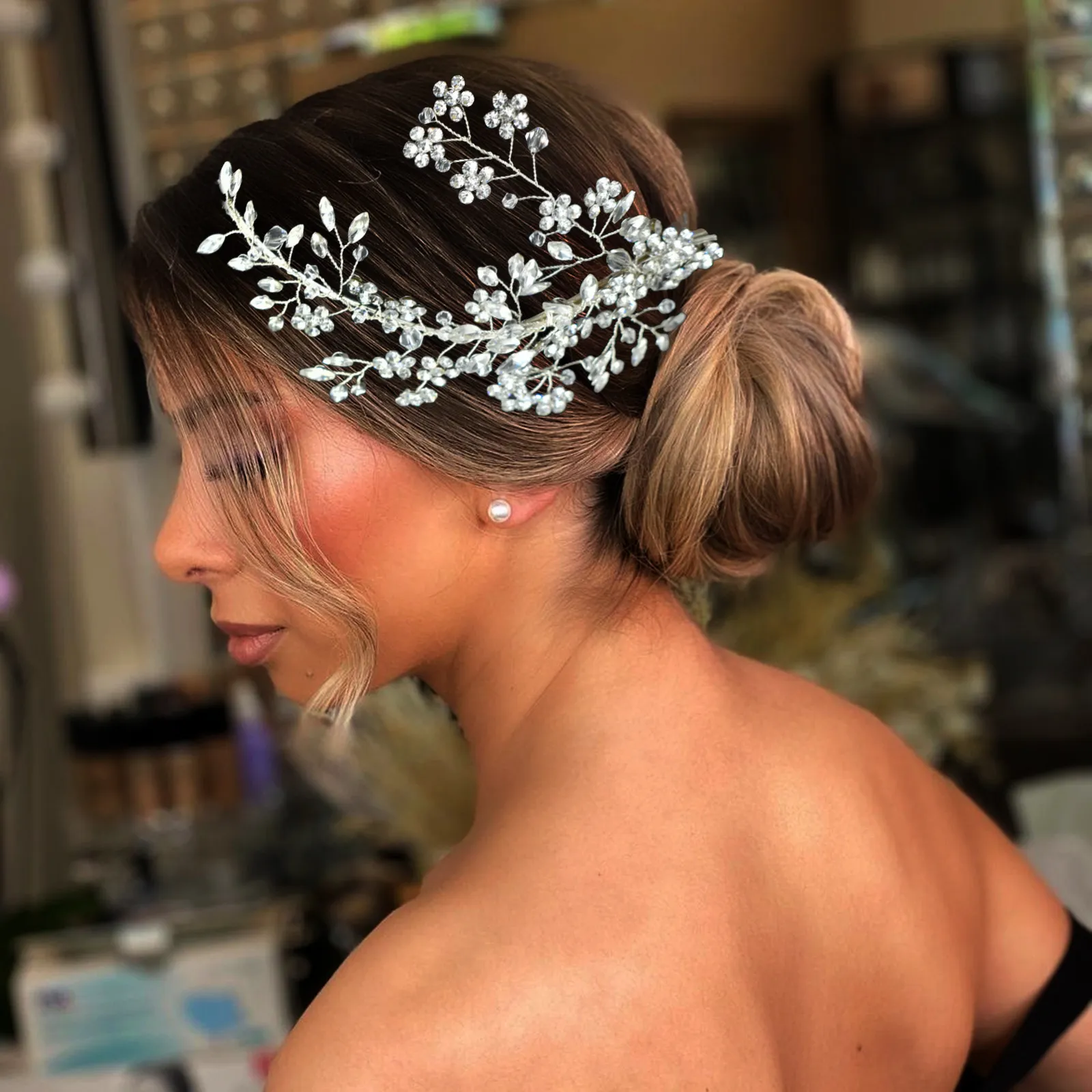 Sparkling Crystal Bridal Headpiece - Silver Rhinestone 