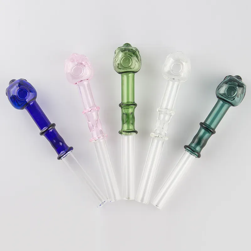 Heady Skull Pyrex Glass Oil Burner Pipe Approx 5.5 inches Crack Dab Rigs Glass Hand Pipes Bubber For Mini Glass Water Bong