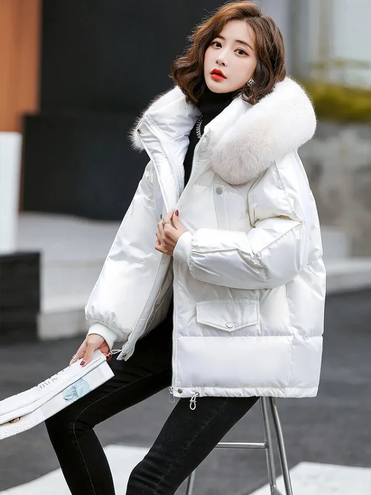 Womens Jackets Winter Down Jacket White Duck Padding Coats Hooded Fur Collar Short Parkas Korean Fashion Women 231123 From Luo03 40.07 DHgate.Com