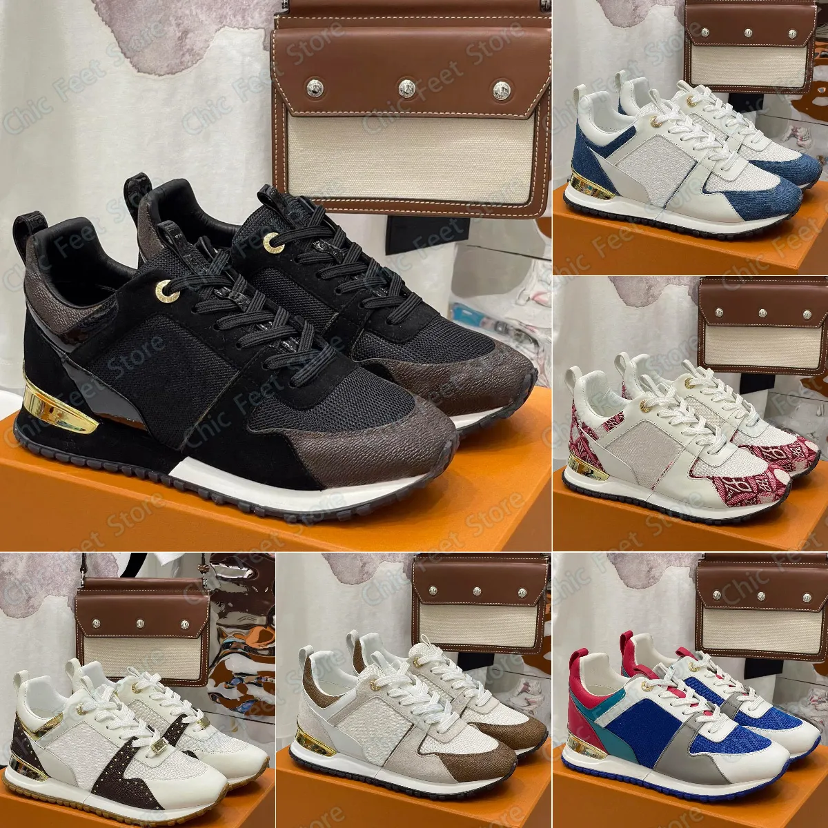 Designer Sneakers Run Away Sneaker Casual Shoes Leather Trainers Women Men Shoe Luxury Sports Casual Shoes oversized L Circle logo 35 41