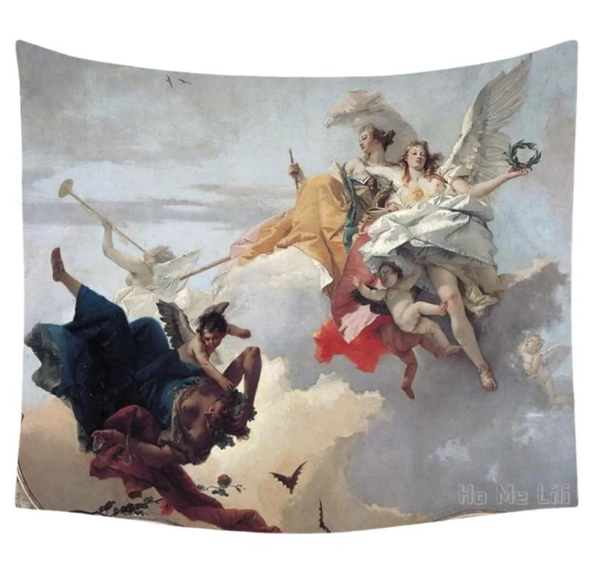 Tapisseries Art italien Mythologie grecque Quatre rivières au paradis Femme Anthropomorphize Affiche Tapisserie Designer Chambre AccessoiresTape3968948