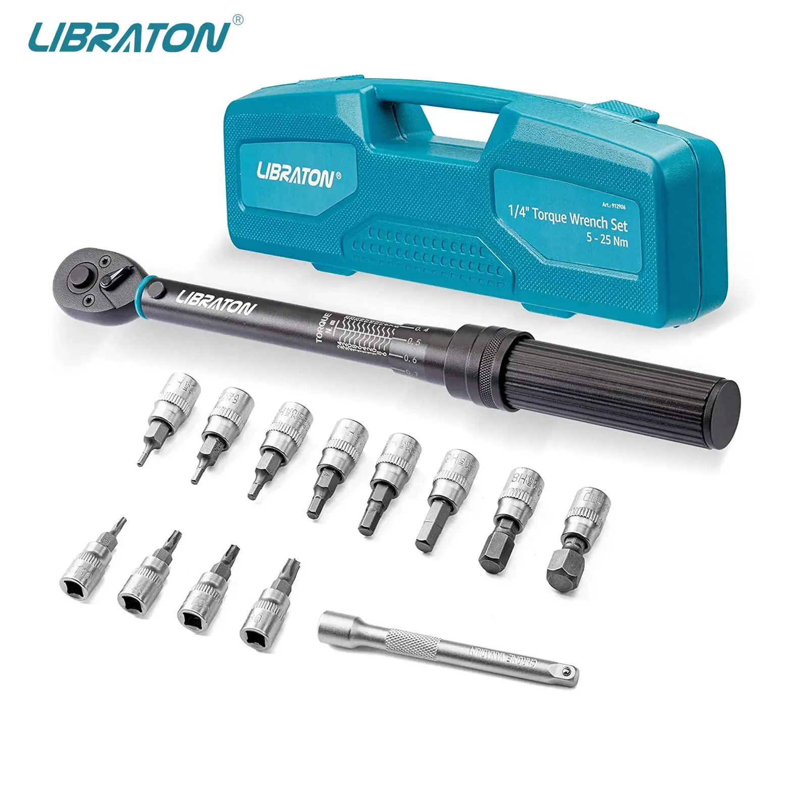 Screwdrivers Libraton Bike Torque Wrench 14'' 525Nm 01Nm Micro Drive Click Set Hex TorxStar Bit Sockets Bar 231122