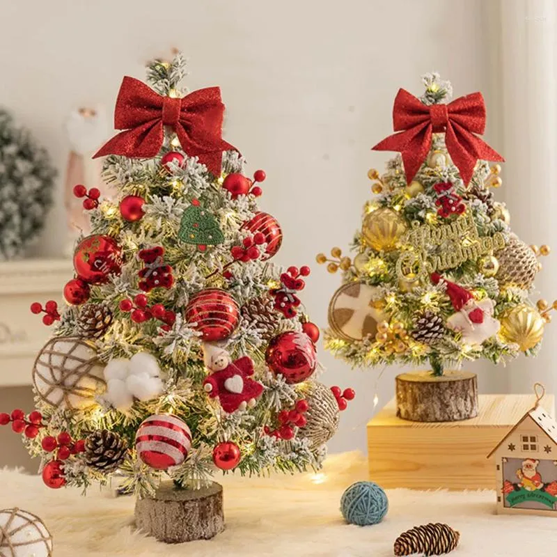 Decoraciones navideñas de 45cm, miniárbol de PVC, decoración de escritorio, adornos para festivales de Navidad, regalo pequeño, suministros para fiesta en casa y jardín