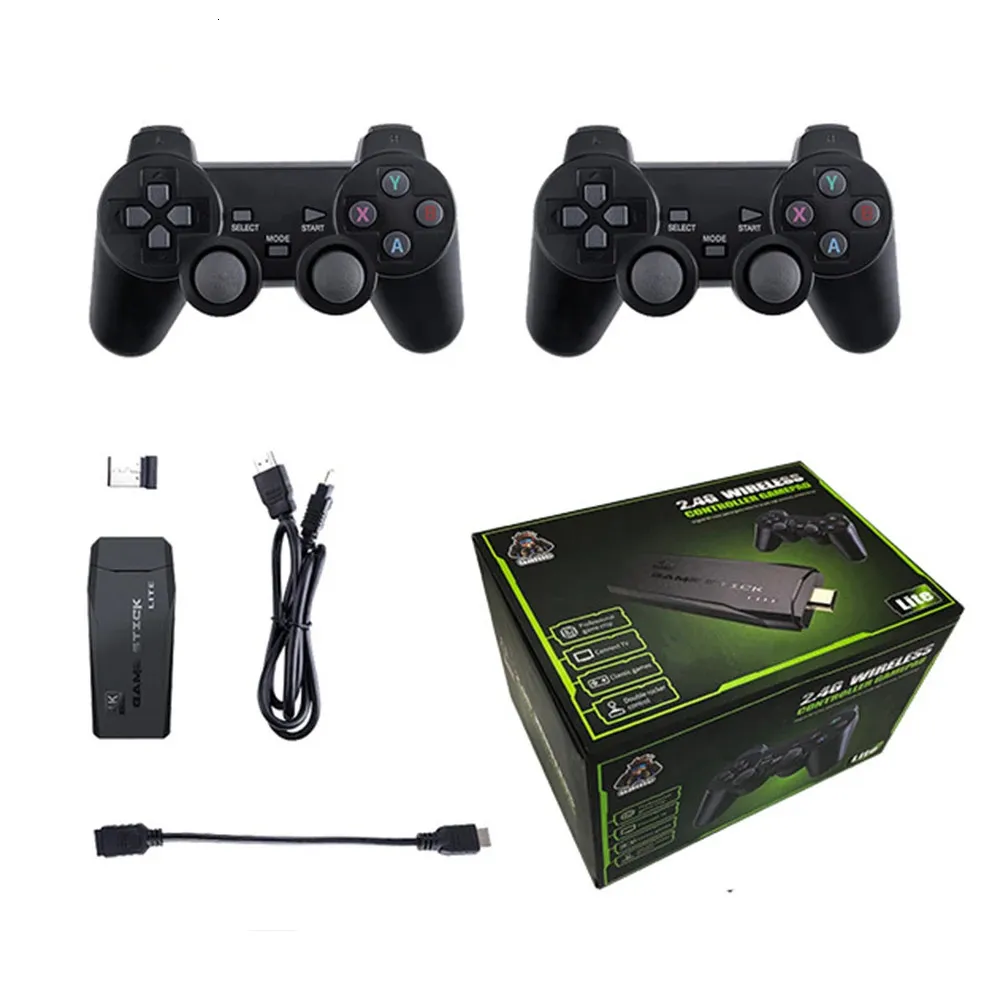 Portabla spelspelare M8 4K Wireless Video Console Retro TV -spelare med 10000 spel 64 GB Two 24G Joystick Kit 231123