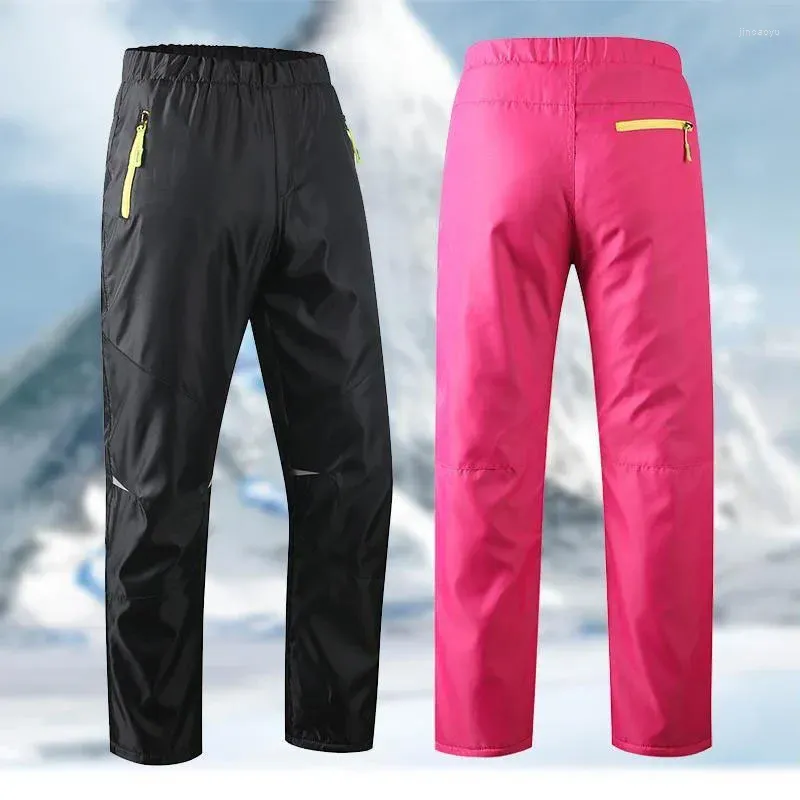 Byxor 2023 Autumn Winter Warm Snow Children Outdoor Pants Polar Fleece Kids Clothes Girls Waterproof Windproof Ski