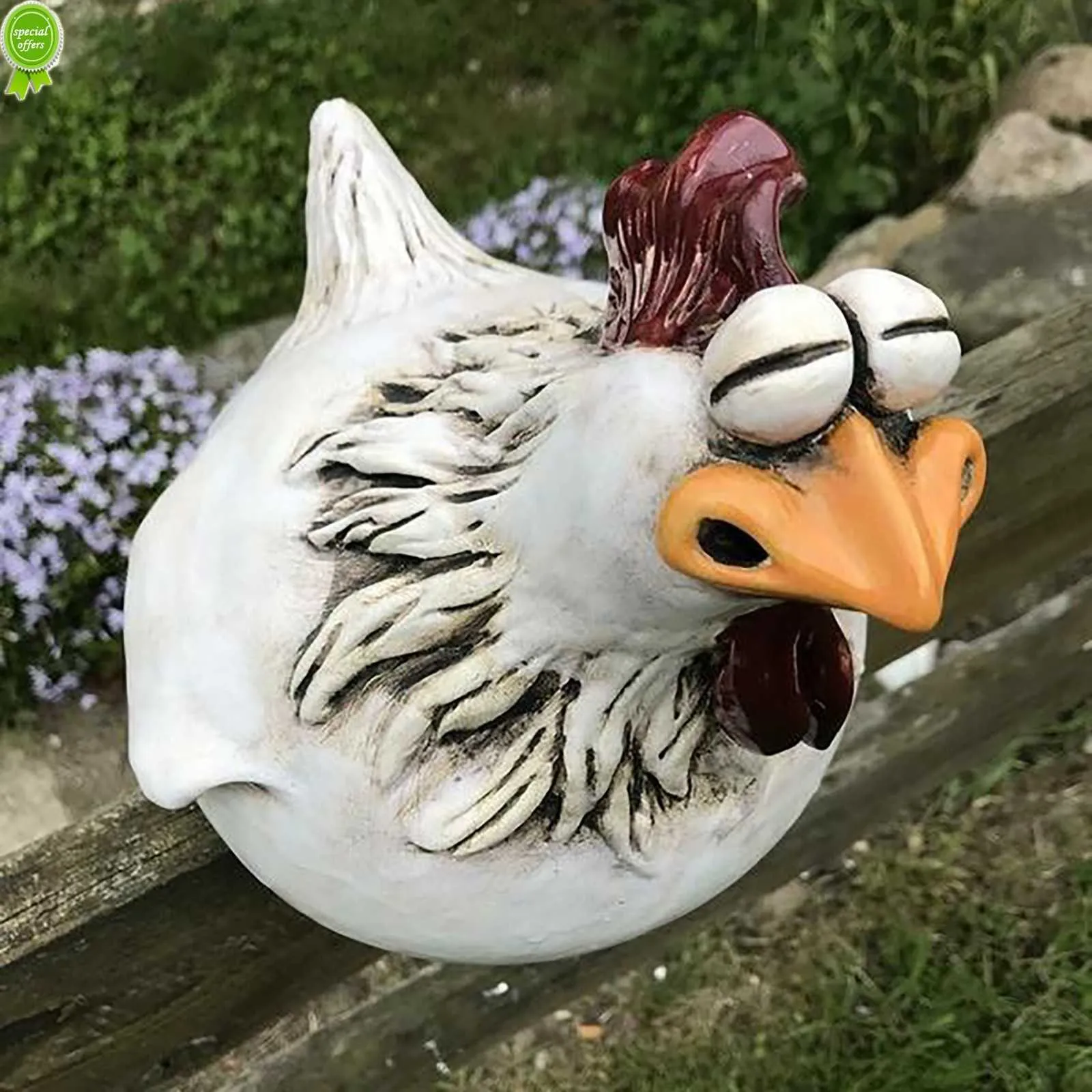 New Funny Chicken Fence Decor Resin Statues Home Garden Farm Yard Decorazioni Pollo Gallina Scultura Arte Artigianato Cortile Inaugurazione della casa