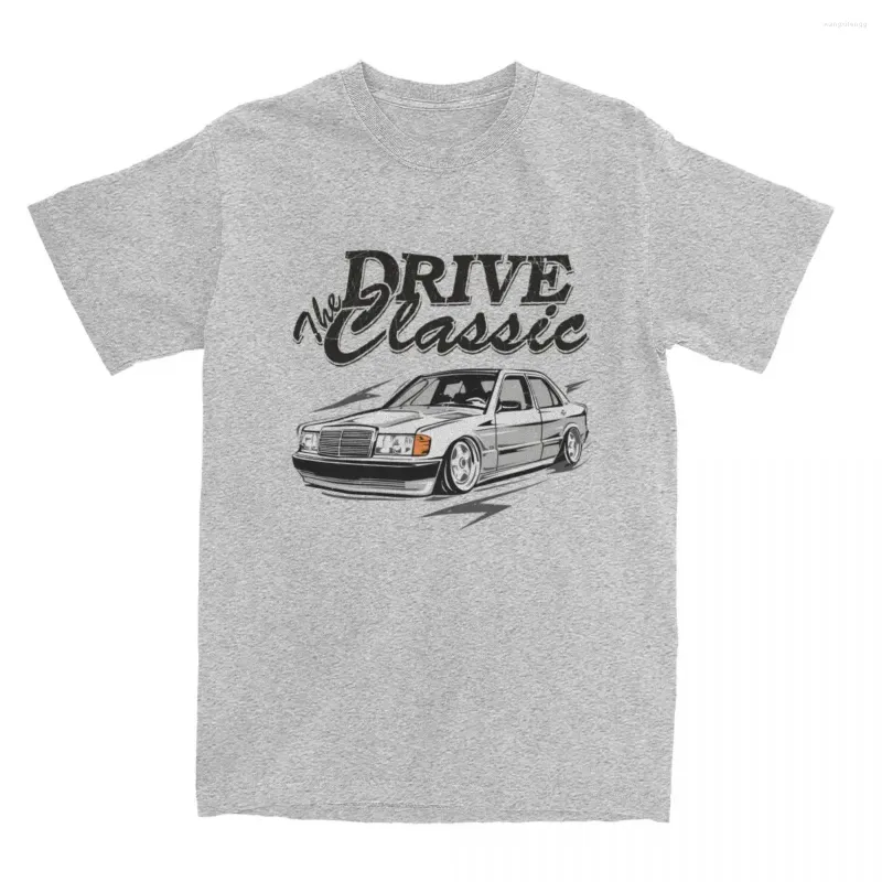 Męskie koszule niesamowite W201 Drive The Classic Car Men Men Men Crew Neck bawełniany 190e vintage samochody krótkie rękawowe koszulka Duża rozmiar Tshirt