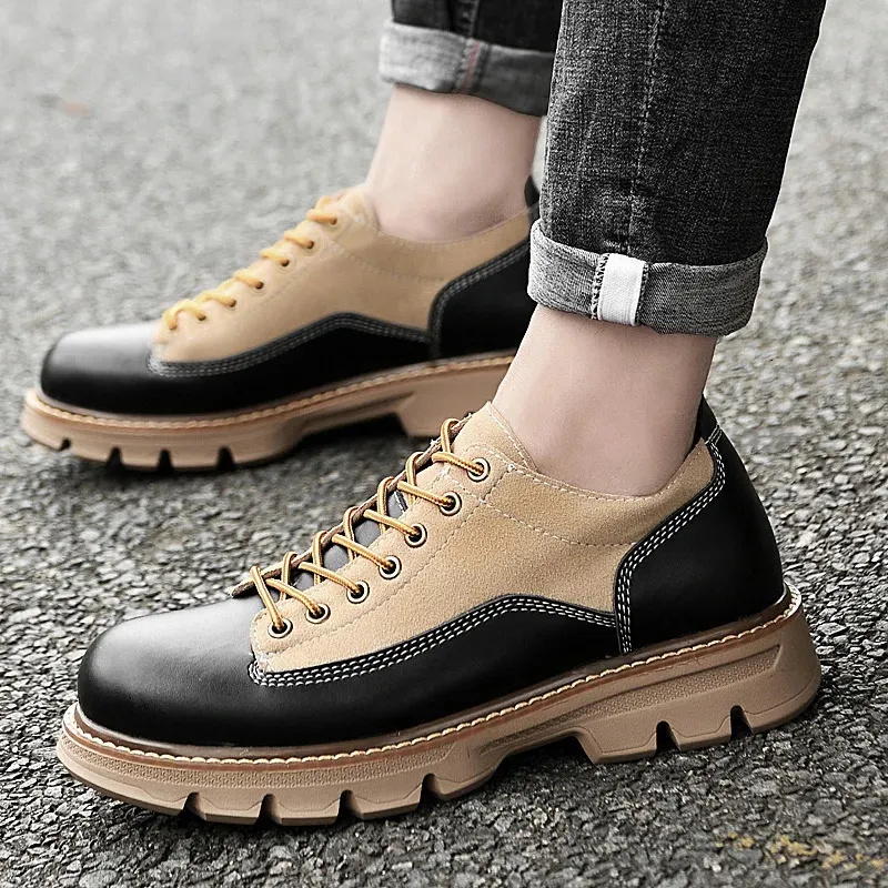 Geklede schoenen Heren Engelse stijl Werkkleding met dikke bodem Grote teen Schoenen Platformschoenen voor heren Zakelijke schoenen Heren Waterdichte
