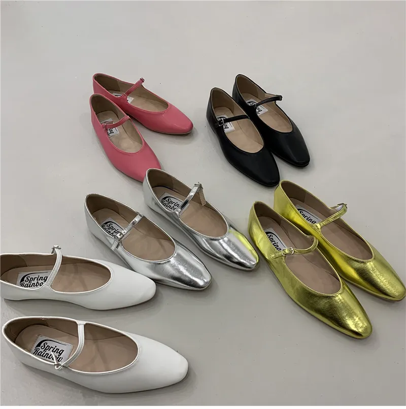 Sandalet 2023 Tasarım Loafer S Yaz Zarif Sığ Ayakkabı Bayanlar Günlük Açık Şeker Renkleri Daireler Topuk 230422