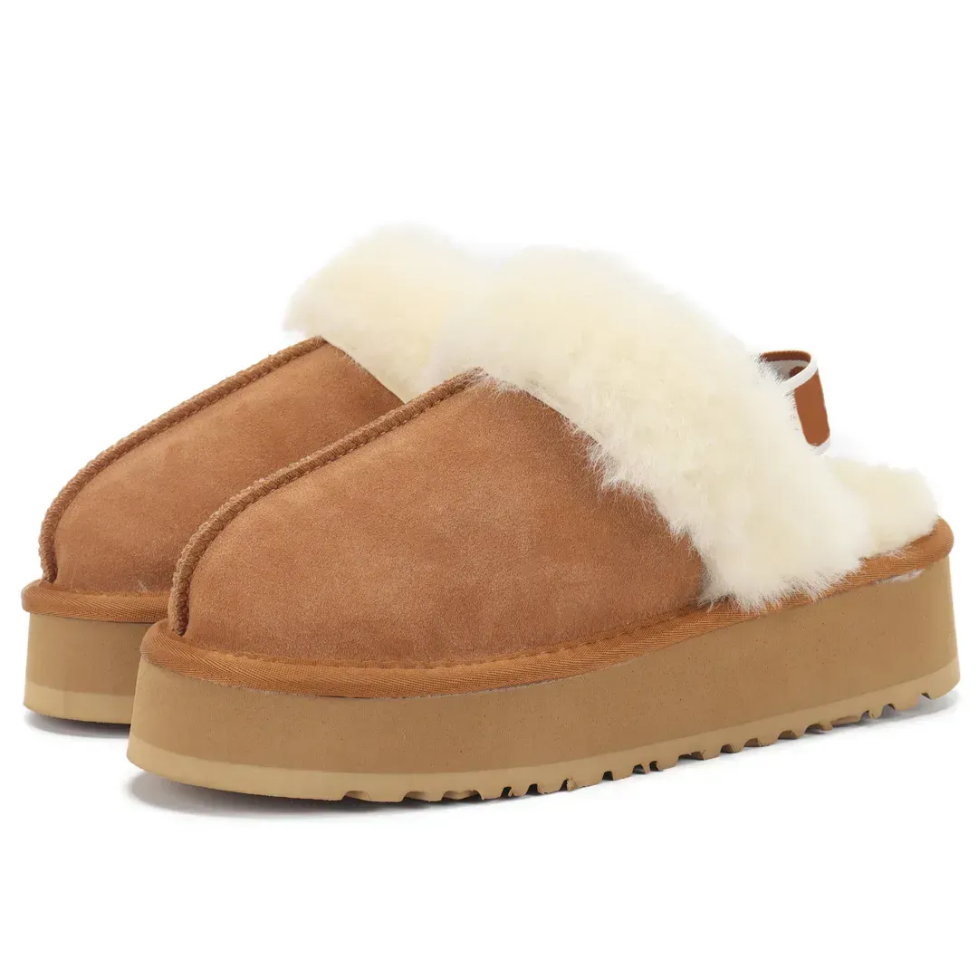 Australia Designer E Stivali Fluffy Snow Mini Donna Piattaforma invernale Fuzr Tazz Tasman Pantofole Scarpe di lana alla caviglia Pelle di pecora Vera pelle Ug