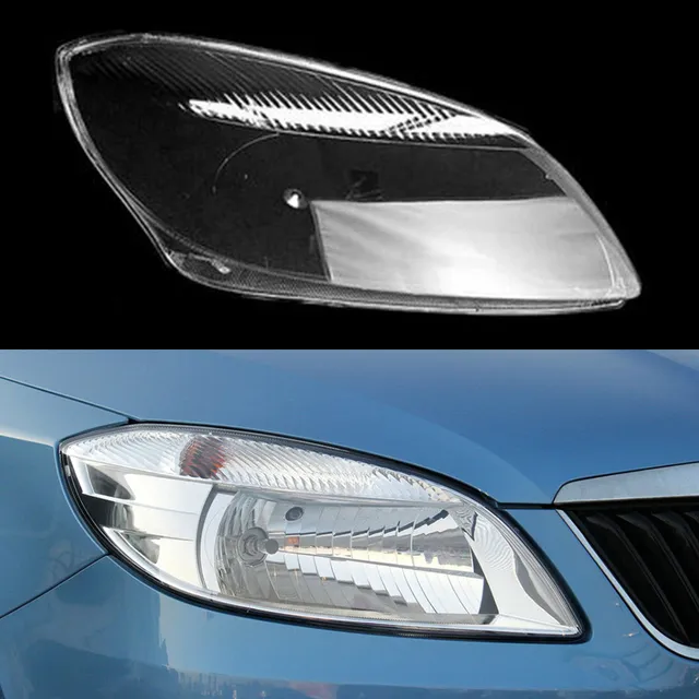 Auto Lente di Vetro Della Luce Della Lampada Caso Del Faro Borsette Trasparente Paralume Paralume Copertura Del Faro Per Skoda Fabia 2012-2014