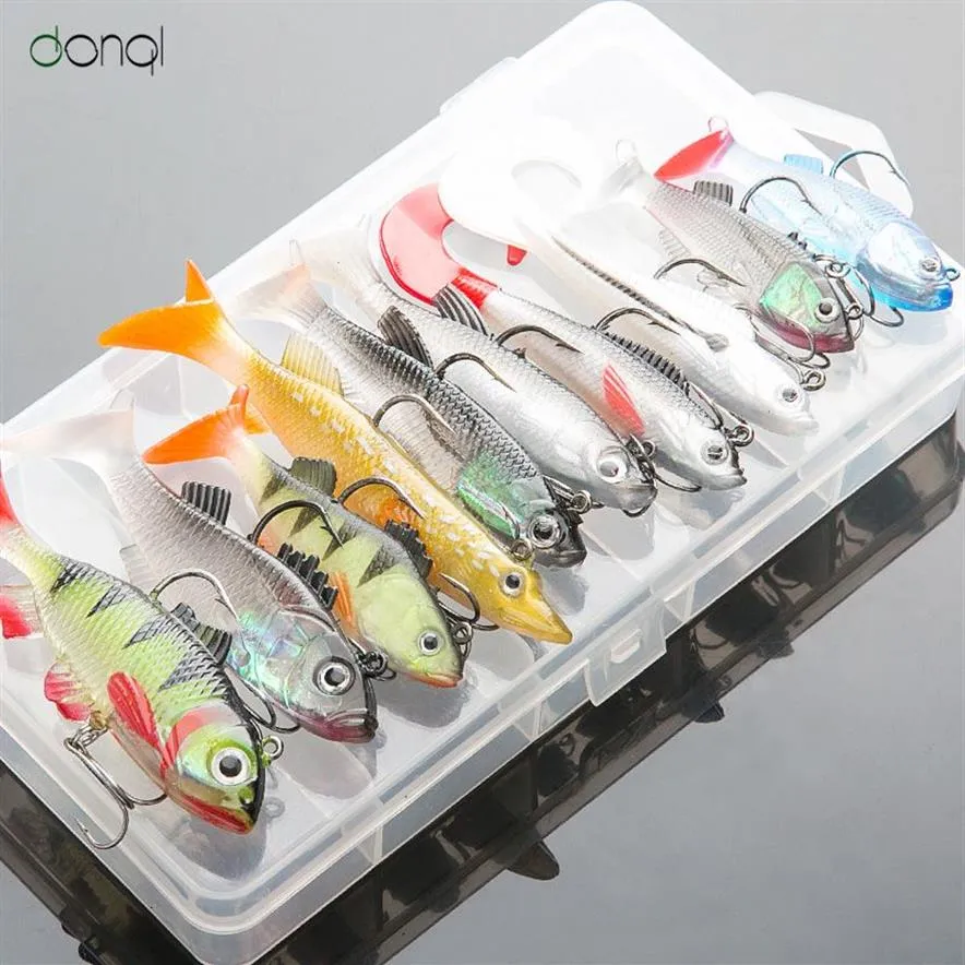 DONQL Soft Lure Kit Set Wobbler Pesca Künstliche Köder Silikon Angelköder Seebarsch Karpfenangeln Blei Fisch Jig T191020277F